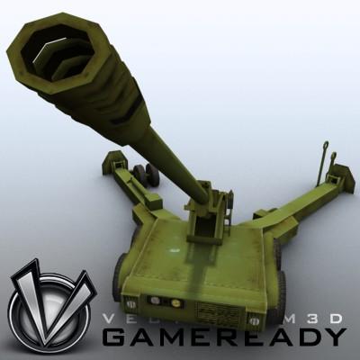 3D Model of Low res model of modern Chinese howitzer PLL01 (W88/890). - 3D Render 4